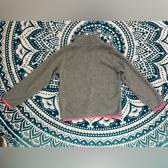 ✨$3 ✨5/6 Young Dimension gray fleece half zip jacket w/bright pink - Picture 2 of 3